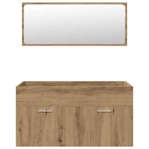 4-dijelni set kupaonskog namještaja käsityöläinen tammi - hrast artisan 90 x 38.5 x 46 cm 4 1 Cijena