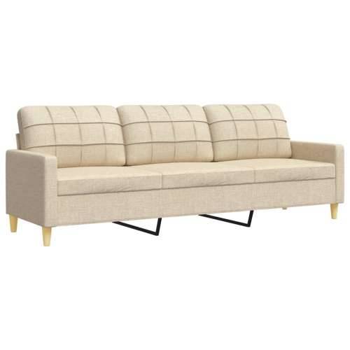 3-dijelni set sofa s tabureom krem od tkanine - Krema S osloncem za noge Cijena