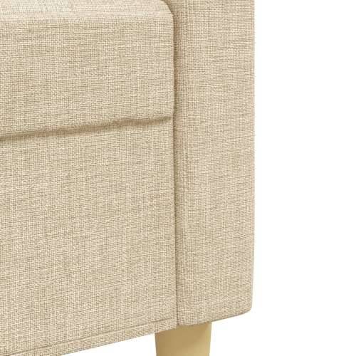 3-dijelni set sofa s tabureom krem od tkanine - Krema S osloncem za noge Cijena