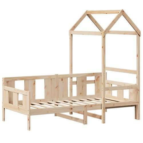 Dnevni krevet s krovom 90 x 190 cm od masivne borovine - Prirodna 90 x 190 cm Cijena