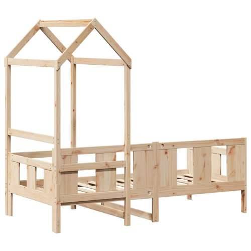 Dnevni krevet s krovom 90 x 190 cm od masivne borovine - Prirodna 90 x 190 cm Cijena