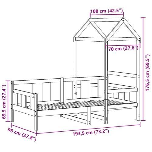 Dnevni krevet s krovom 90 x 190 cm od masivne borovine - Prirodna 90 x 190 cm Cijena