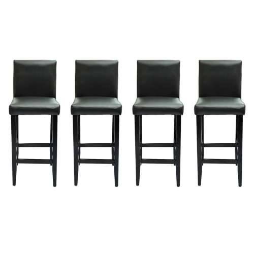 Barske stolice od umjetne kože 4 kom crne Cijena