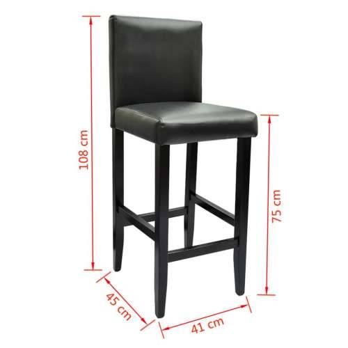 Barske stolice od umjetne kože 6 kom crne Cijena