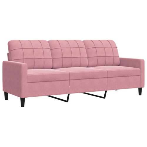 4-dijelni set sofa s jastucima ružičasti baršunasti - Ružičasta s jastucima i tabureom Cijena
