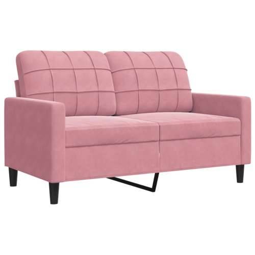 4-dijelni set sofa s jastucima ružičasti baršunasti - Ružičasta s jastucima i tabureom Cijena