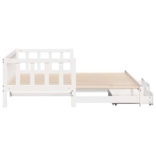 Dnevni krevet na razvlačenje s ladicama bez madraca 90x200 cm - Bijela 90 x 200 cm Cijena