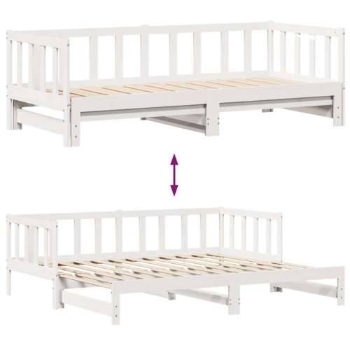Dnevni krevet na razvlačenje s ladicama bez madraca 90x200 cm - Bijela 90 x 200 cm Cijena