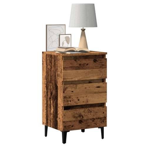 Krevetni ormarić s metalnim nogama staro drvo 40x35x69 cm - Staro drvo 1 Cijena