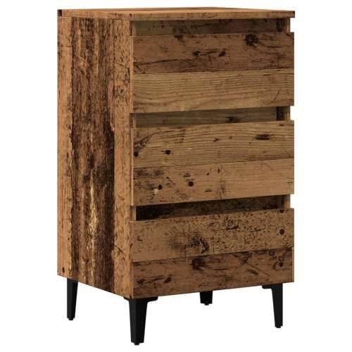 Krevetni ormarić s metalnim nogama staro drvo 40x35x69 cm - Staro drvo 1 Cijena