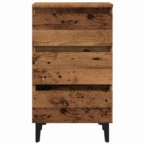 Krevetni ormarić s metalnim nogama staro drvo 40x35x69 cm - Staro drvo 1 Cijena