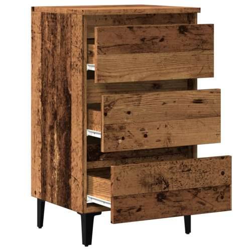 Krevetni ormarić s metalnim nogama staro drvo 40x35x69 cm - Staro drvo 1 Cijena