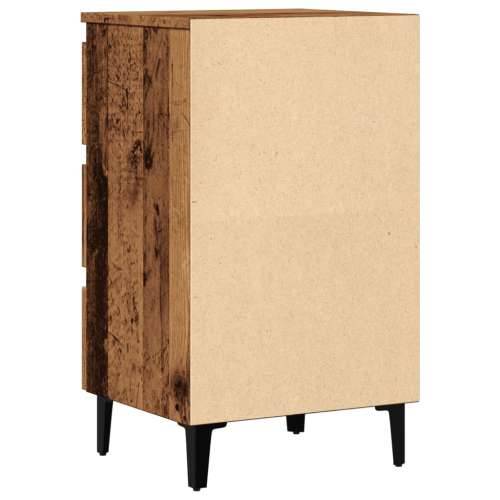 Krevetni ormarić s metalnim nogama staro drvo 40x35x69 cm - Staro drvo 1 Cijena