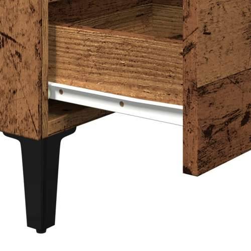 Krevetni ormarić s metalnim nogama staro drvo 40x35x69 cm - Staro drvo 1 Cijena