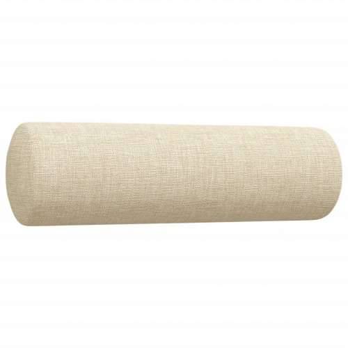 3-dijelni set sofa s tabureom i jastucima krem tkanina - Krema s jastucima i tabureom Cijena
