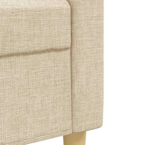 3-dijelni set sofa s tabureom i jastucima krem tkanina - Krema s jastucima i tabureom Cijena