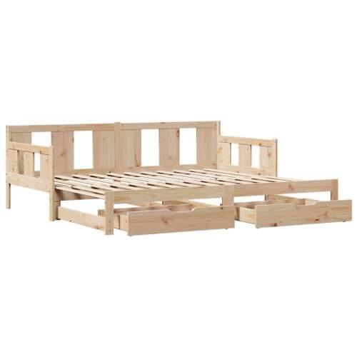 Dnevni krevet na razvlačenje s ladicama bez madraca 90x200 cm - Prirodna 90 x 200 cm Cijena