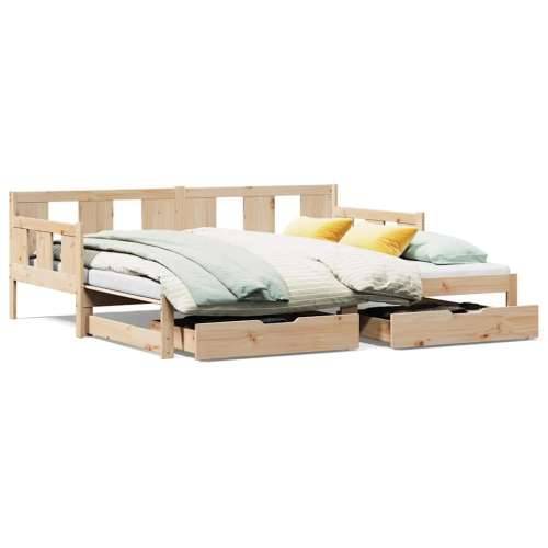 Dnevni krevet na razvlačenje s ladicama bez madraca 90 x 190 cm - Prirodna 90 x 190 cm Cijena