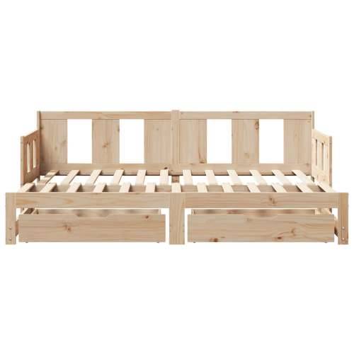 Dnevni krevet na razvlačenje s ladicama bez madraca 90 x 190 cm - Prirodna 90 x 190 cm Cijena
