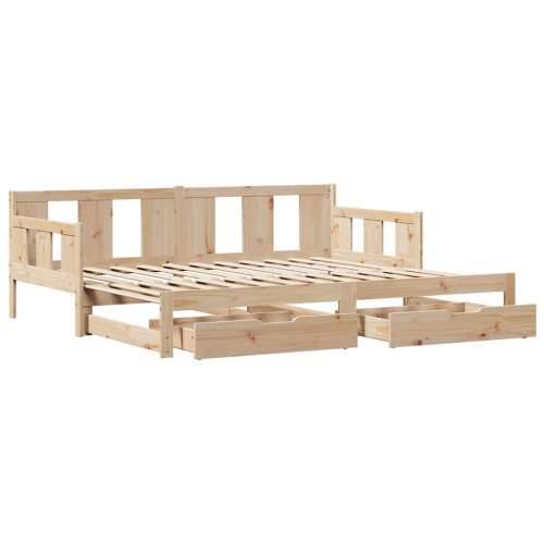 Dnevni krevet na razvlačenje s ladicama bez madraca 90 x 190 cm - Prirodna 90 x 190 cm Cijena