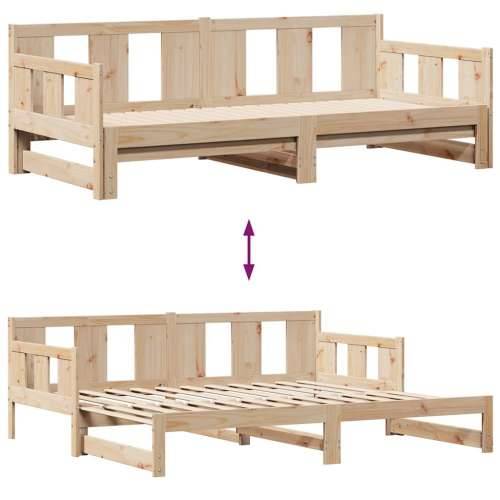 Dnevni krevet na razvlačenje s ladicama bez madraca 90 x 190 cm - Prirodna 90 x 190 cm Cijena