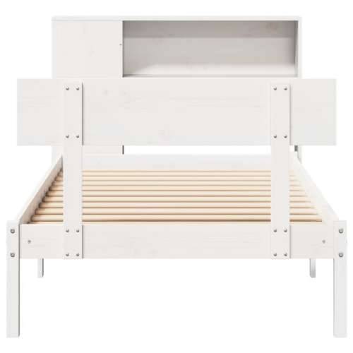 Krevet s regalom za knjige bez madraca bijeli 75x190cm borovina - Bijela 75 x 190 cm Cijena
