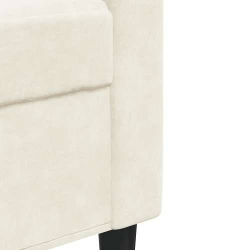 4-dijelni set sofa s jastucima krem baršunasti - Krema s jastucima i tabureom Cijena