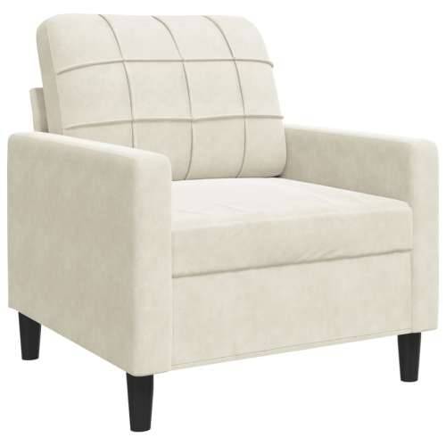 4-dijelni set sofa s jastucima krem baršunasti - Krema S osloncem za noge Cijena