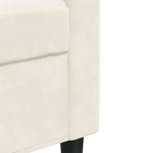 4-dijelni set sofa s jastucima krem baršunasti - Krema S osloncem za noge Cijena