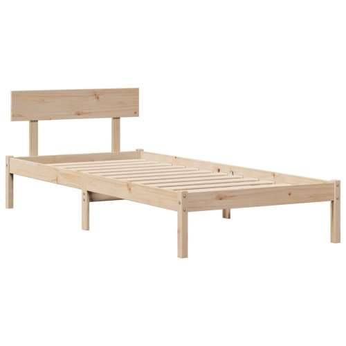 Krevet s regalom za knjige bez madraca 90x200 cm od borovine - Prirodna 90 x 200 cm Cijena