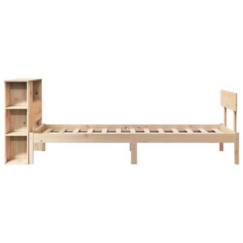Krevet s regalom za knjige bez madraca 90x200 cm od borovine - Prirodna 90 x 200 cm Cijena