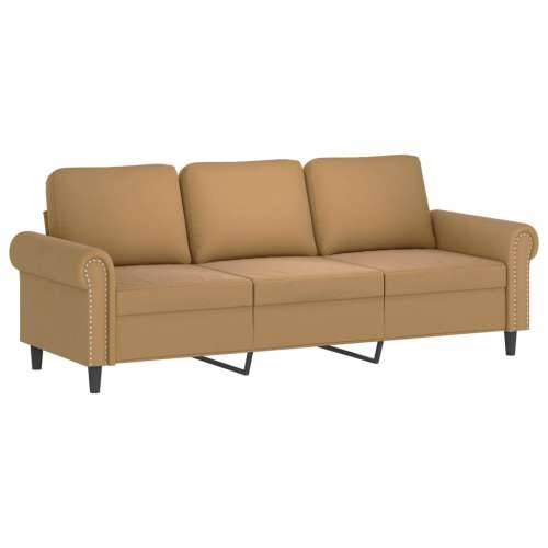 3-dijelni set sofa s jastucima smeđi baršunasti - Smeđa S osloncem za noge Cijena