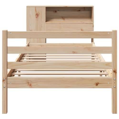 Krevet s regalom za knjige bez madraca 90x200 cm od borovine - Prirodna 90 x 200 cm Cijena