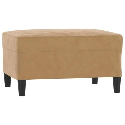 4-dijelni set sofa s jastucima smeđi baršunasti - Smeđa s jastucima i tabureom Cijena