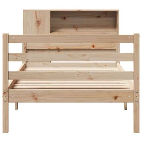 Krevet s regalom za knjige bez madraca 90x200 cm od borovine - Prirodna 90 x 200 cm Cijena