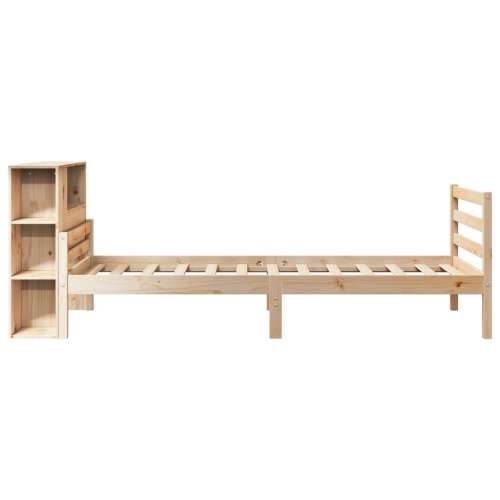 Krevet s regalom za knjige bez madraca 90x200 cm od borovine - Prirodna 90 x 200 cm Cijena