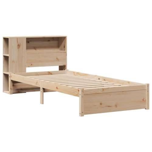 Krevet s regalom za knjige bez madraca 90x200 cm od borovine - Prirodna 90 x 200 cm Cijena