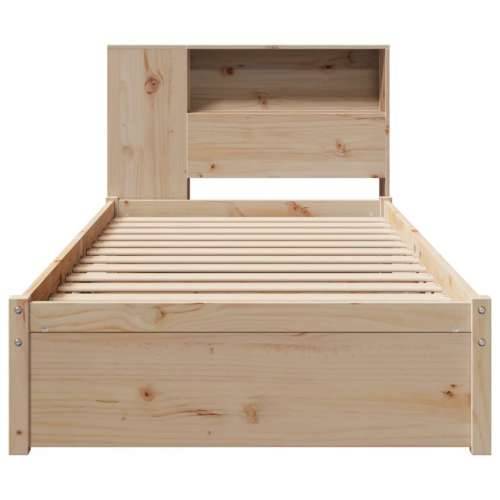 Krevet s regalom za knjige bez madraca 90x200 cm od borovine - Prirodna 90 x 200 cm Cijena