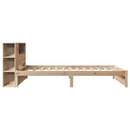 Krevet s regalom za knjige bez madraca 90x200 cm od borovine - Prirodna 90 x 200 cm Cijena
