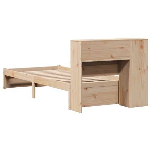 Krevet s regalom za knjige bez madraca 90x200 cm od borovine - Prirodna 90 x 200 cm Cijena