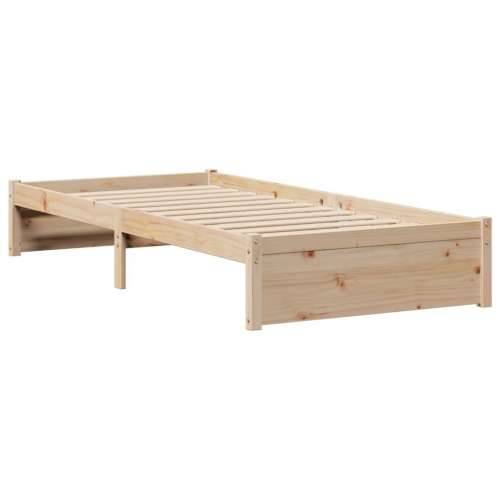 Krevet s regalom za knjige bez madraca 90x200 cm od borovine - Prirodna 90 x 200 cm Cijena