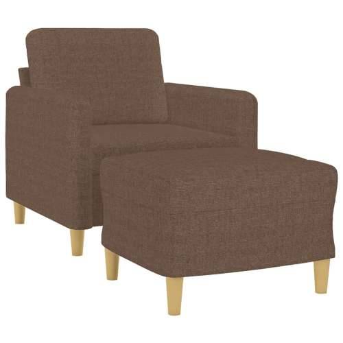 Fotelja s tabureom smeđa 60 cm od tkanine - Smeđa Cijena