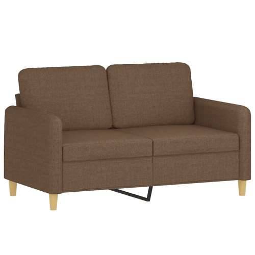 3-dijelni set sofa s jastucima smeđi od tkanine - Smeđa s jastucima i tabureom Cijena