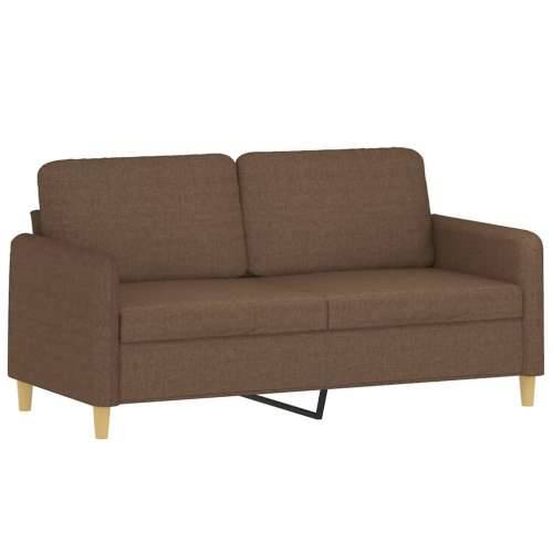3-dijelni set sofa s jastucima smeđi od tkanine - Smeđa s jastucima i tabureom Cijena