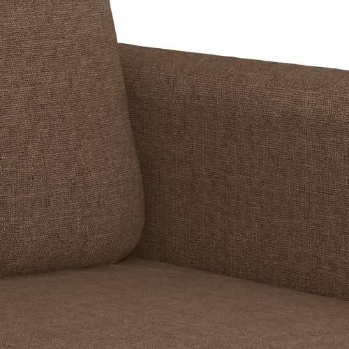 3-dijelni set sofa s jastucima smeđi od tkanine - Smeđa s jastucima i tabureom Cijena