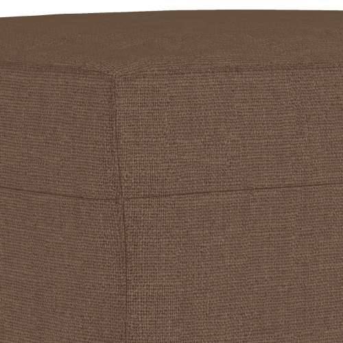 3-dijelni set sofa s jastucima smeđi od tkanine - Smeđa s jastucima i tabureom Cijena