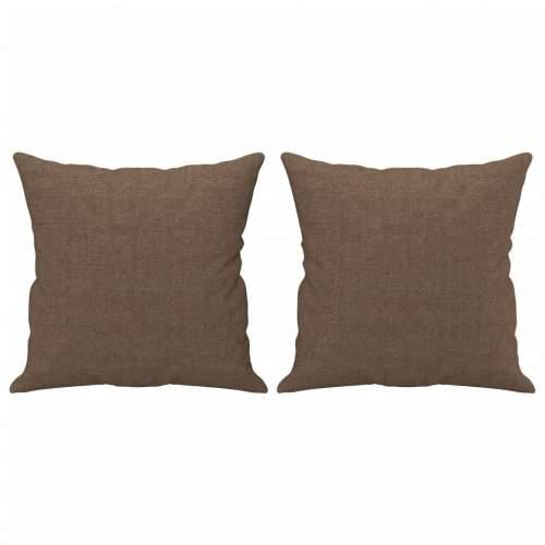 3-dijelni set sofa s jastucima smeđi od tkanine - Smeđa s jastucima i tabureom Cijena