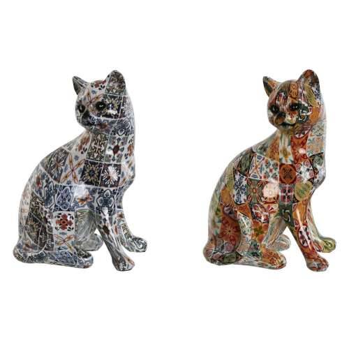 Ukrasna figura Home ESPRIT Pisana mačka Mediteran 11 x 10 x 16 cm (2 kom.) Cijena