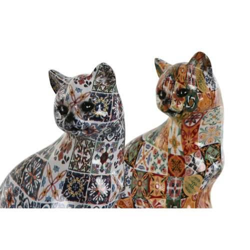 Ukrasna figura Home ESPRIT Pisana mačka Mediteran 11 x 10 x 16 cm (2 kom.) Cijena