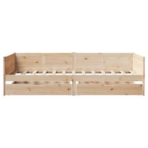 Dnevni krevet s ladicama bez madraca 80x200 cm masivno drvo - Prirodna 80 x 200 cm Cijena